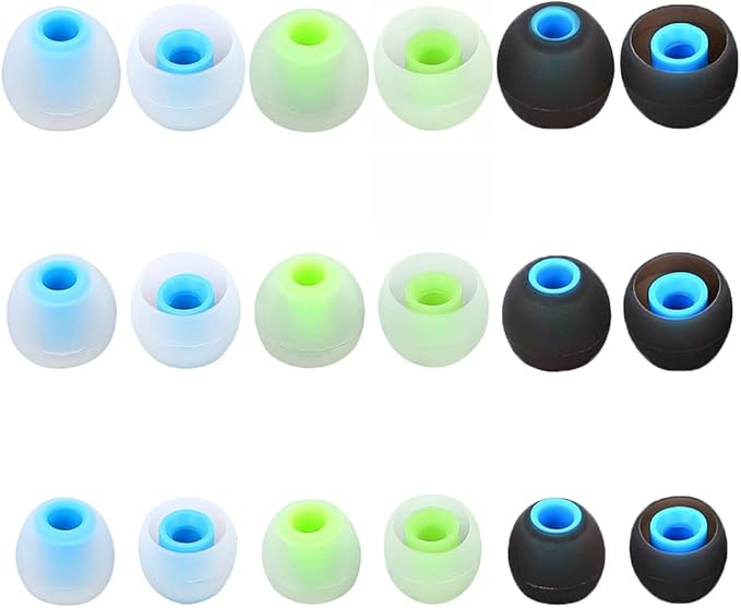 Earbud Tips Ear Bud Tips Soft Anti Slip Washable and Reusable Silicone Replacement Earbud Tips Fit Most in-Ear Earbuds(Inner Hole 3.8mm -5.1mm) 18pcs S M L
