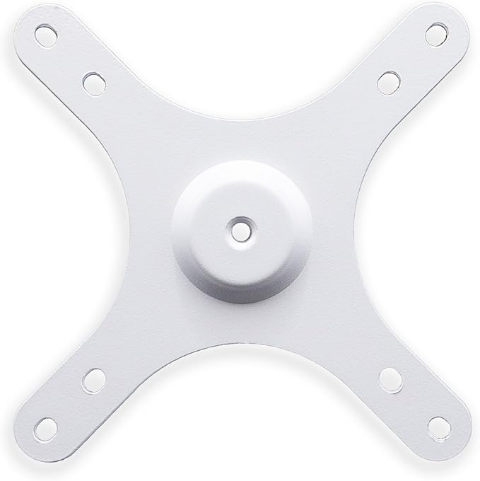 Kado Portable Monitor Mounting Adapter Bracket Plate White, 1/4" Screw Hole to 100x100mm 75x75mm, M4 Screw Set Wall Mount Arm Mount Universal, Tripod Camera Stand for Desktop Monitor Portrait Mode