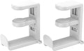 Rotating Headphone Stand - EURPMASK PC Gaming Headset Stand, Adjustable Clamp-on Headphone Holder, Headphone Hanger Hook Under Desk with 360 Degree Swivel&Cable Clip Organizer - White, 2 Pack