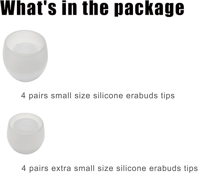 8 Pairs Extra Small Earbuds Tips, Silicone Ear Tips Universal, Silicone Earbud Tips Replacement Transparent