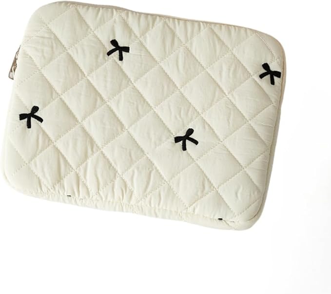 Cute Bow Graphic Carrying Laptop Bag Y2K Preppy Laptop Sleeve Case Bag Kawaii Pad Computer Protect Case Pouch (11 inch,White)