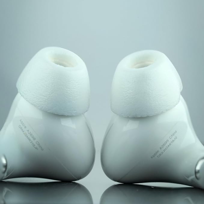 Comply TrueGrip MAX | Premium Memory Foam Replacement Earbud Tips for Apple AirPods Pro 1 & 2 | Long Lasting Comfort, Extreme Durability, Secure Fit, Superior Noise Isolation| White (S/M/L) (3 Pairs)