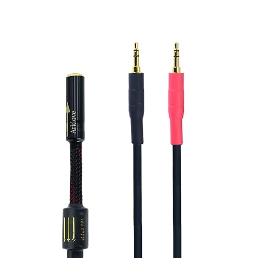 Arklove 18ft Shielded 1/8" aux Input 3.5mm Female to 2X 3.5 Output Splitter Stereo Video Audio Cable Out 3.5 Male to Two 3.5 Male in Dual Speaker Cord 24k Gold Plated
