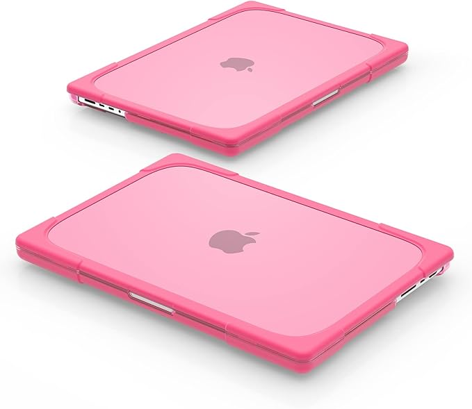 Batianda Compatible with New MacBook Pro 16 inch Case 2024 M4 Chip 2023 2021 Release with M3 M2 Pro Max, Heavy Duty Protective Plastic Hard Shell with Fold Kickstand & Keyboard Cover Protector, Rose