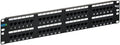 ICC CAT6 Patch Panel, UL Listed & PoE++ Rated Gigabit Applications, Rackmount 48 Port 2U 19-Inch Network Patch Panel with Rear 110 IDC Terminal Blocks for Gigabit Network Switch, Black