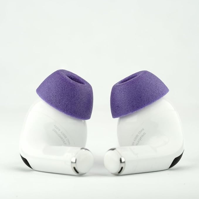 Comply TrueGrip MAX | Premium Memory Foam Replacement Earbud Tips for Apple AirPods Pro 1 & 2 | Long Lasting Comfort, MAX Durability, Secure Fit, Superior Noise Isolation| Purple (Large) (3 Pairs)