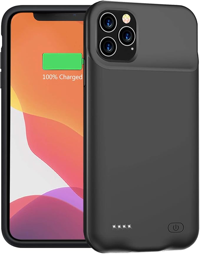 Battery Case for iPhone 11 Pro Max, 10000mAh Ultra Thin Portable Protective Smart Charging Case Compatible with iPhone 11 Pro Max (6.5 inch) Rechargeable Extended Battery Charger (Black)