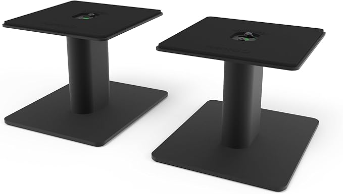 Kanto SP6HD Desktop Speaker Stands for Medium/Large Bookshelf Speakers & Mid-Size/Full-Size 4”-7” Studio Monitors | 6" Tall | Black | Pair