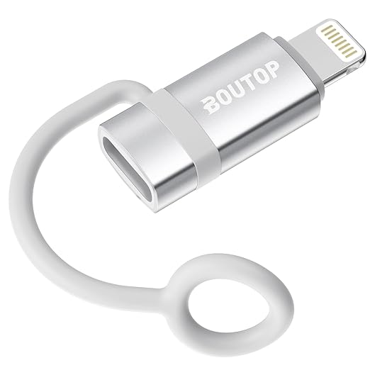 [MFi Certified] USB C to Lightning Adapter, Type C to Lightning Adapter Support 36W PD Fast Charging Compatible with iPhone iPad Silver