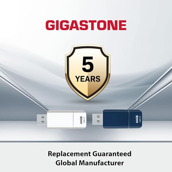 GIGASTONE 64GB Flash Drive, Z60NB USB 3.2 Gen 1, Ultra Fast, Retractable Capless Slider Design, Data Storage, Backup for PC/Mac/TV/Car Audio, USB 2.0/3.0/3.1 Compatible (Random Color)
