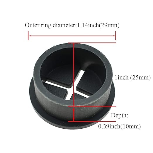 HAHIYO 4Pcs 1Inch/25mm Black Flexible Rubber Desk Grommet Wire Grommet Cable Management Cord Hole Cover Desk Wire Hole Insert Wire Organizer for Computer Office Home School Equipment Systems