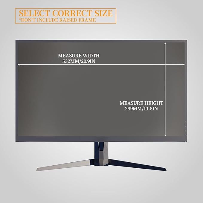 24 Inch Computer Privacy Screen Filter for 16:9 Aspect Ratio, Anti-Glare, Eye Protection, Anti-Blue Light Computer Monitor Privacy Filter, Removable Anti-Scratch 24in Protector Film