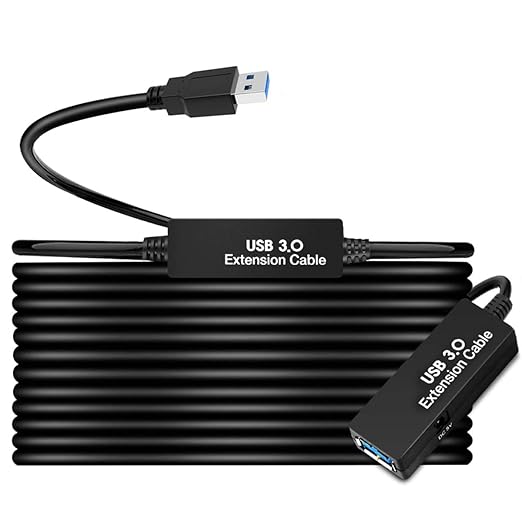 50FT USB 3.0 Active Extension Cable, USB Extension Cord A/M to A/F (15M) for USB HUB,Webcam,Xbox,Oculus Quest 2/3 VR,PS4,Printer,External Hard Disk