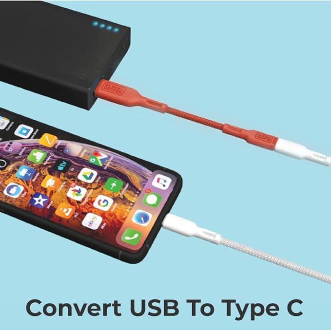 BLACK+DECKER USB C to USB Adapter [2 Pack], Type C Female to USBA Male OTG Cable USBA to USBC Adapter Apple Compatible with MacBook Pro/Air, iPhone 16/15 Series, Samsung Galaxy S24/S23/S22, Coral
