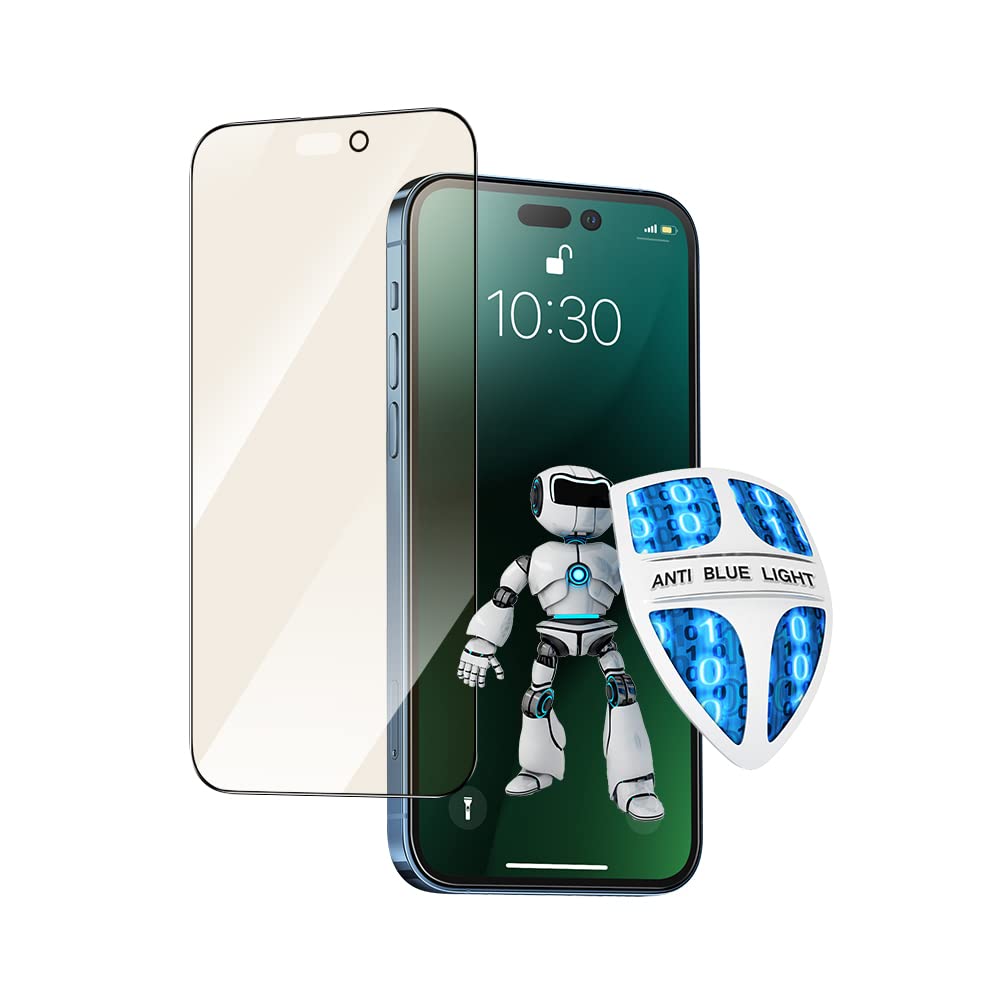 PERFECTSIGHT Sapphire Anti Blue Light Screen Protector Designed for iPhone 14 Pro, [Medical-Grade Eye Protection] HD Filter 6 Radiations Shatterproof Diamond Hard Tempered Glass (6.1 inch)