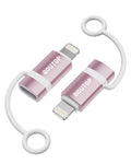 [MFi Certified] 36W USB C to Lightning Cable Adapter, Support Data Sync/PD Fast Charging Compatible with iPhone iPad AirPods, with Anti-Lost Holder - Rose Gold 2 Pack