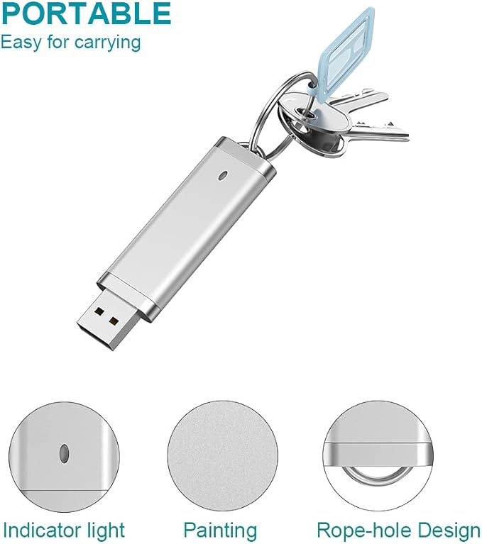 KEXIN 10PCS 8 GB Flash Drive Thumb Drive 8GB USB Drives Memory Sticks 8G Silver