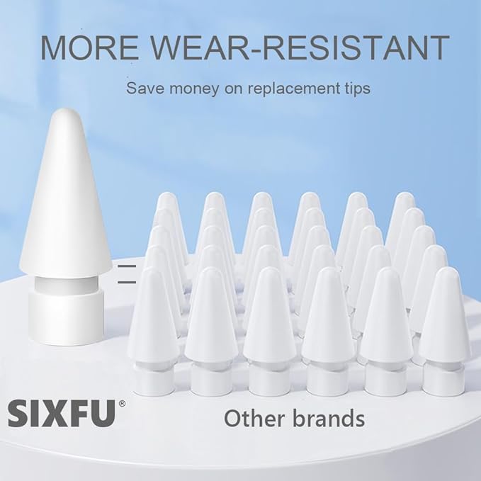 Replacement Tips for Pencil 1st Generation/ 2nd Generation/Pro Tips, iPencil Nibs Accessories for Apple Pen 1/2 Gen(16 Pack)