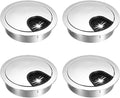 uxcell Cable Hole Cover, 2.1Inch/53mm Zinc Alloy Desk Wire Cord Cable Grommets Hole Cover for Office PC Desk Cable Cord Organizer, 4 Pcs Bright Silver