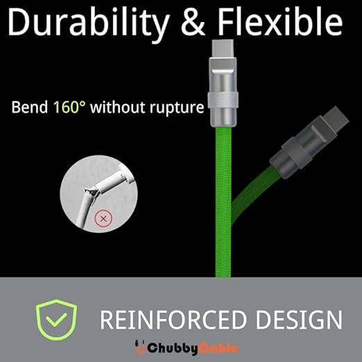 chubbycable Colorblock Chubby - Spring Braided Silicone Charge Cable Coiled USB C Cable Fast Charging Type C Charger Cord for Car, Light Blue+Orange, Type-C to Type-C, 2.29FT-3.6FT