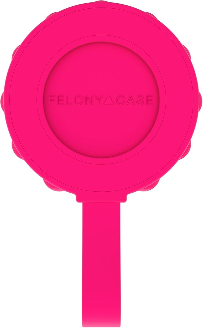 FELONY CASE - Neon Pink Magnetic Suction Cup Phone Mount and Grip – Strong Silicone Holder for Hands-Free Convenience, Compatible with MagSafe Cases and iPhone 16, 15, 14, 13, 12