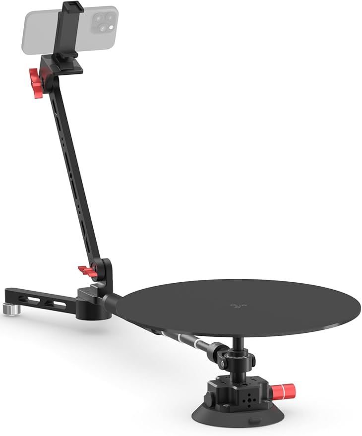 360° Spinning Camera rig, 360 Degree Spinner with 43.3in Extension Poles Professional Photography Turntable Rotating Camera Slider 360° Rotating Shooting Suction Cup Base with Multiple Interfaces