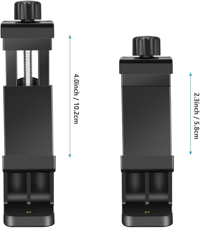 Neewer Smartphone Holder Phone Tripod Mount Compatible with iPhone 16 15 Pro Max Plus 14 13 12 Mini Samsung Galaxy S24 S23 Ultra, Cell Phone Clip Vertical Bracket Adapter for Tripod with 1/4" Screw