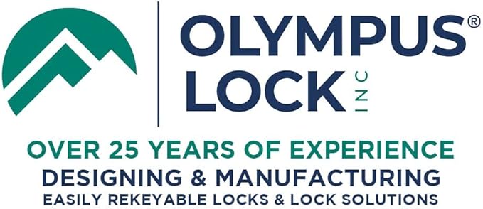 Olympus Lock DCN2 Rekeyable Cam Lock | 1-1/8" Cylinder KD Key, Keyed Different | US26D Chrome Cabinet Lock | Grade 1 | Reversible for Doors & Drawers
