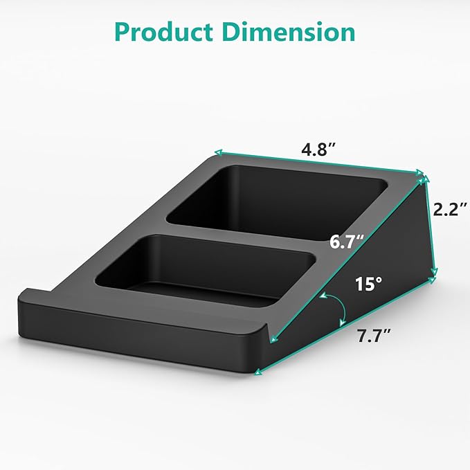 WALI Desktop Speaker Stand Riser, Desk Studio Speaker Wedge with 15° Incline Design Improve Listening Experience, Desk Audio Stand for Bookshelf, Laptop and Studio Speaker (SDS001XL), Black
