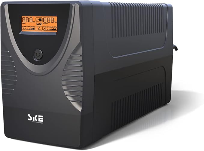 Ups Battery Backup and Surge Protector,Computer Uninterruptible Power Supply Units,Battery Backup Intelligent LCD,SKE Back UPS, Battery Backup for Computer 625VA/360W