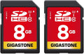 Gigastone 8GB SDHC Memory Card, Pack of 2, High Speed for Reserving Photos, Videos, Music, Voice Files, Camcorder, Camera, Recorder, PC, Mac, Class 10