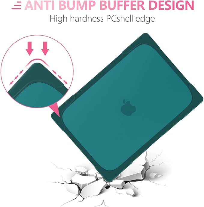 Batianda Compatible with New MacBook Pro 16 inch Case 2024 M4 Chip 2023 2021 Release with M3 M2 Pro Max, Heavy Duty Protective Plastic Hard Shell with Fold Kickstand & Keyboard Cover, Dark Cyan