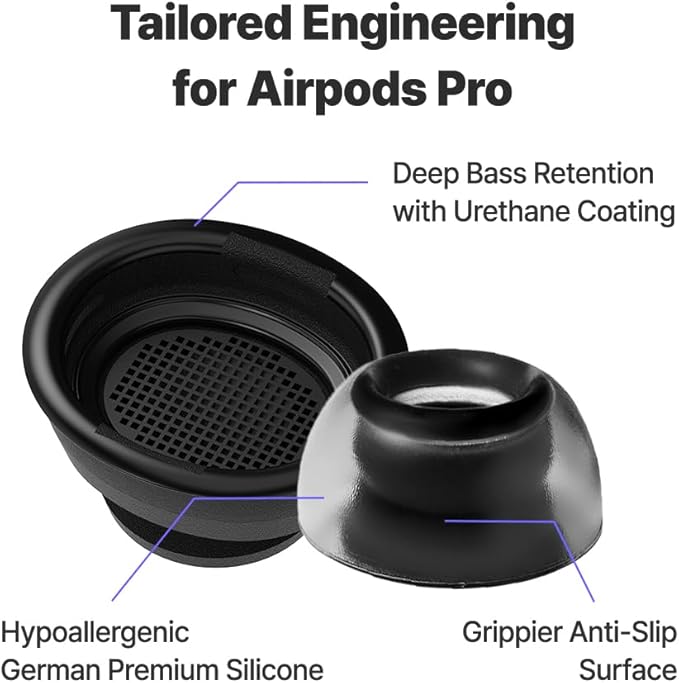 AZLA Crystal for Airpods Pro 1st & 2nd Gen (2-Pair, S) – Airpod Pro Ear Tip Replacement – Airpod Pro Tips with Premium Silicone