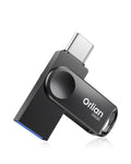 Orlian 256GB USB C Flash Drive for Phone, up to 110MB/s Dual USB 3.0 Phone Thumb Drive Type-C & USB-A, Metal Waterproof Swivel Memory Stick for iPhone 15/16/17, Android, Tablet, Computer PC