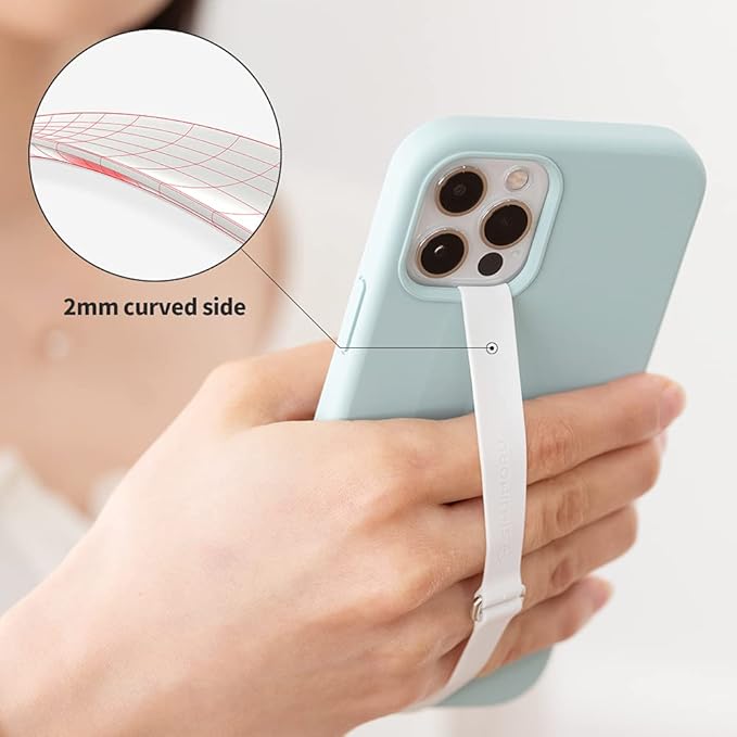 Sinjimoru C-Shaped Clip Finger Phone Grip, Silicone Loop for iPhone Case & Samsung. Black 230