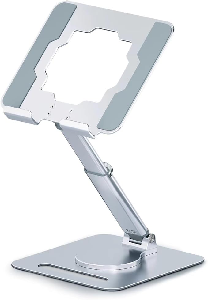 GuaziV 360° Adjustable Tablet Stand - Ergonomic Foldable Holder for iPad 10.2-12.9”, Kindle, Phones 4-13”, Anti-Slip Desktop Mount for Work, Cooking, Gaming & Reading