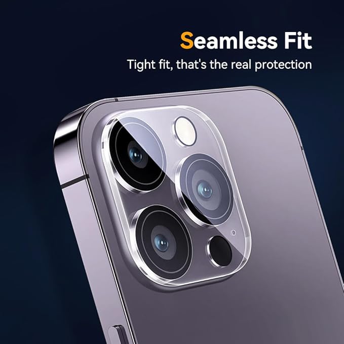 Camera Lens Protector for iPhone 14 Pro 6.1" ＆ iPhone 14 Pro Max 6.7",9H Tempered Glass，Ultra HD, Scratch Resistance Easy to Install，Case Friendly，[Does not Affect Night Shots] 3-Pack