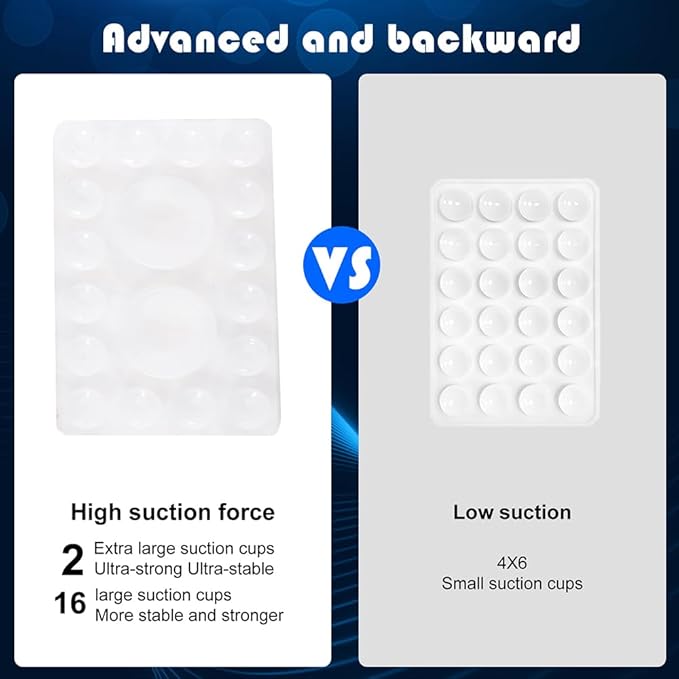 ZYCCER Double Sided Silicone Suction Phone Holder Mount,Compatible with iPhone and Android Cases Hands-Free Mirror Shower Phone Mount Strong Grip Holder (Transparent, Single Sided 1PCS)