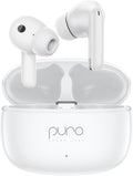 Puro Sound Labs PuroQuiet-Air Active Noise Cancelling Bluetooth Earbuds, Volume-Limited Wireless Earphones for Safe Listening, Soft Touch, Type-C Charging with Built-In Microphone & Secure Fit – White