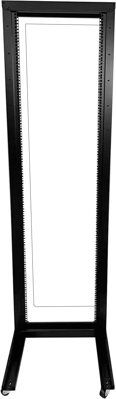 2 Post 42U Open Frame Server Rack 2-Post Server Rack Network Rack,with Movable casters，Comes with 2 Center Trays,for 19 Inch Equipment, Networking Data & IT Devices,1080lbs Weight Capacity(2P-DL-42)
