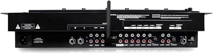 Pyle 6 Channel Mixer, Bluetooth DJ Controller, Stereo Mixer, Professional Sound System, LED Illumination, Mixer Digital Audio, Digital Mixing System, Speed Control, 5U Rack Mount System (PYD1964B)