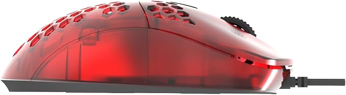 G-Wolves Hati HTM 56g Honeycomb Mouse, PixArt 3389 16000DPI, 6 Programmable Buttons, Low Latency, for Esports (Ruby)