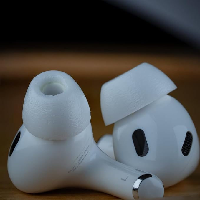 Comply TrueGrip MAX | Premium Memory Foam Replacement Earbud Tips for Apple AirPods Pro 1 & 2 | Long Lasting Comfort, Extreme Durability, Secure Fit, Superior Noise Isolation| White (Small) (1 Pair)