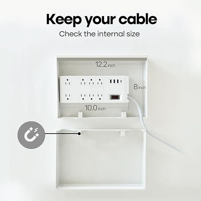 Book Shape Decorative Cable Management Box - Expandable Cable Organizer Box with Magnetic Closure for Home & Office (GoghMonet, Standard)