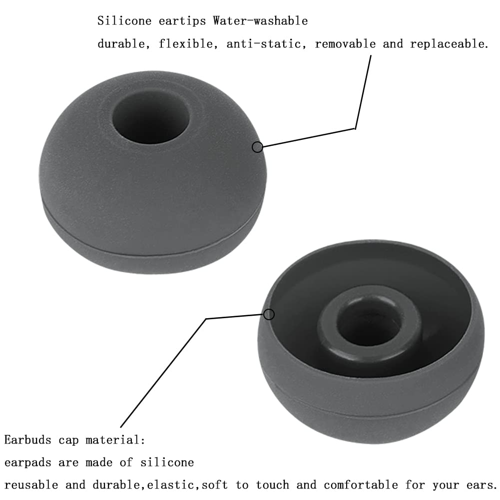 4 Pairs Silicone Ear Tips Earbuds Replacement Tips Earbuds Cap Eartips Tips Compatible with Powerbeats 1/2/3 Wireless Beats by Dre Headphones