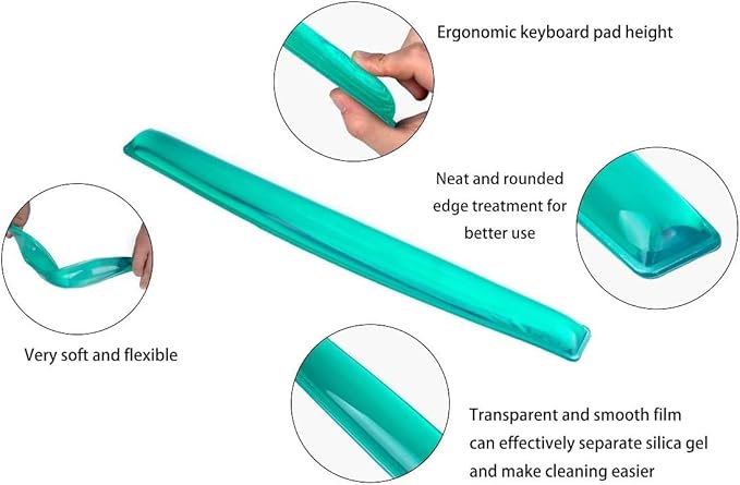 Gel Keyboard Wrist Rest Set Plus - ABRONDA Keyboard & Mouse Wrist Support Pad Office, Computer, Laptop, Mac - Durable, Comfortable and Pain Relief- Black Set