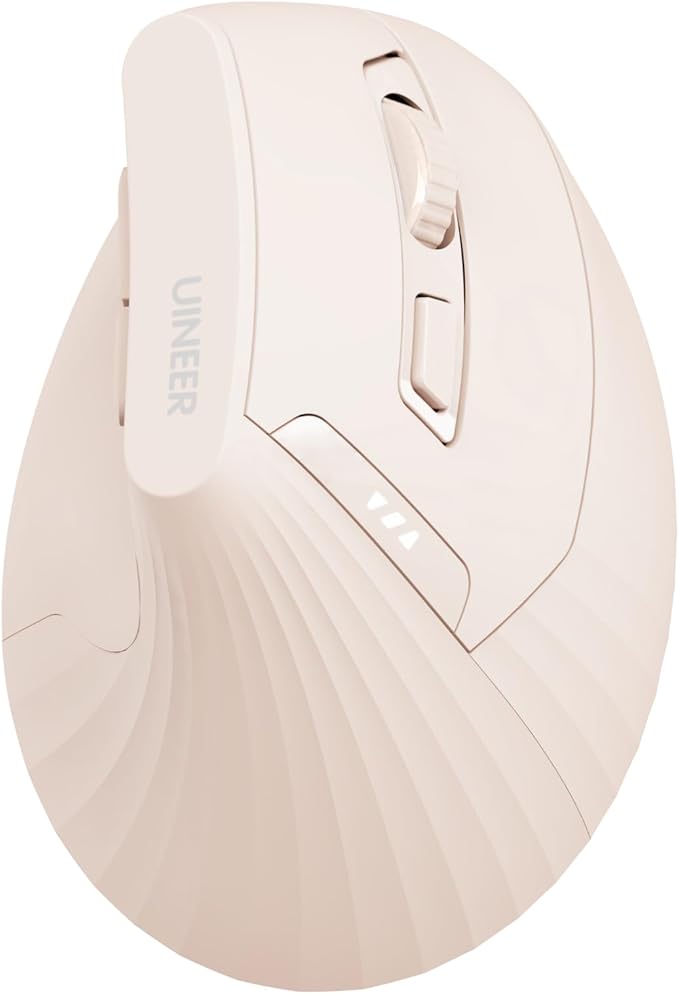 Vertical Mouse Wireless,Bluetooth Mouse with BT5.0/4.0/2.4G, Rechargeable with Battery Indicator,Ergonomic Design for Comfort and Reduced Wrist Strain, Ideal for Home,Office Use,Pink
