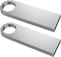 ABLAZE 32GB Flash Drive 2 Pack, Metal USB 2.0 Thumb Drives with Keychains USB Stick Pendrive (Sliver)