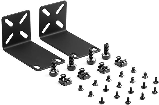 Rack Mount Kit for 12.6 inch Switches, Adjustable Rack Ears for Netgear, Cisco, D-Link, TRENDnet and Dell Products, Mount 12.6" Wide to 19" Equipment, Adjustable Hole Distance 14-30mm