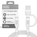 BLACK+DECKER USB C Multi Charging Cable, Fast Multi Charger Cable w/Adapter Braided 2in1 Multiple USB Cable, Universal Charging Cord w/Type C/USB Adapter for iPhone 17 16 15/Samsung/LG/Tablets/More